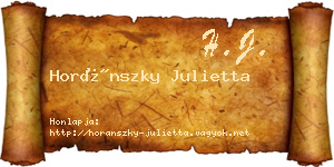Horánszky Julietta névjegykártya
